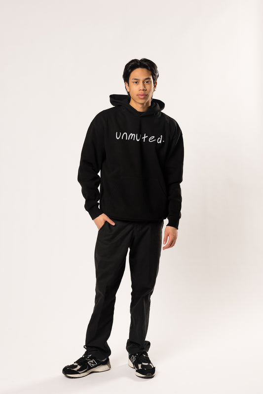 unmuted black hoodie