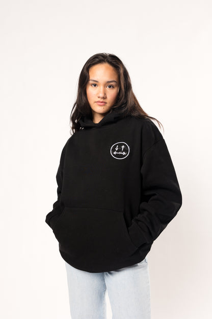 face to face ying yang black and white hoodie