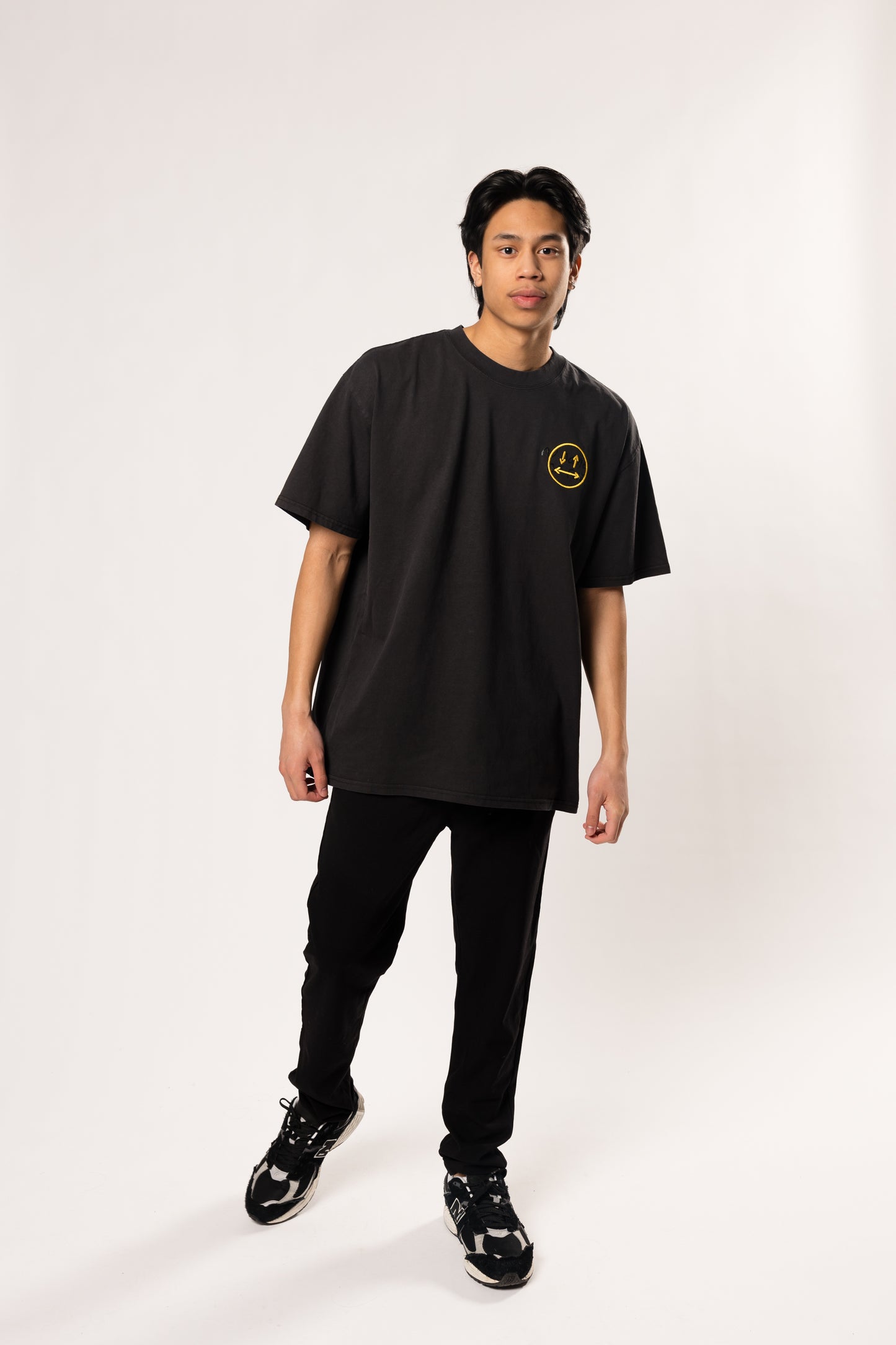 face to face ying yang black and color tee