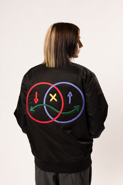 face to face ying yang black bomber