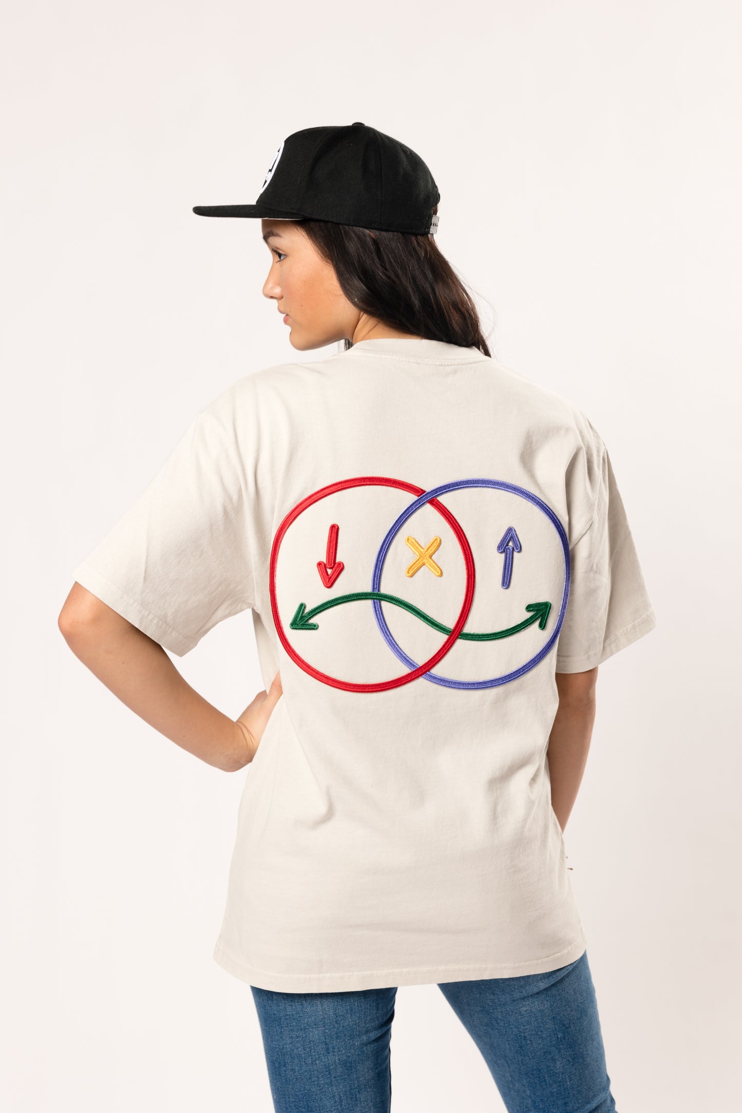 face to face ying yang cream and color tee