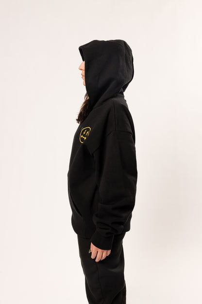 face to face ying yang black and color hoodie