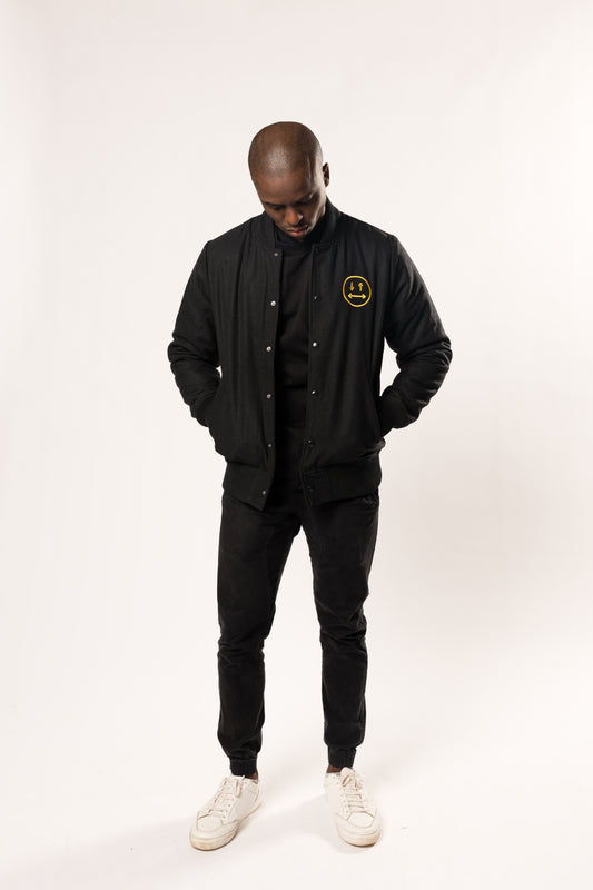 face to face ying yang black bomber