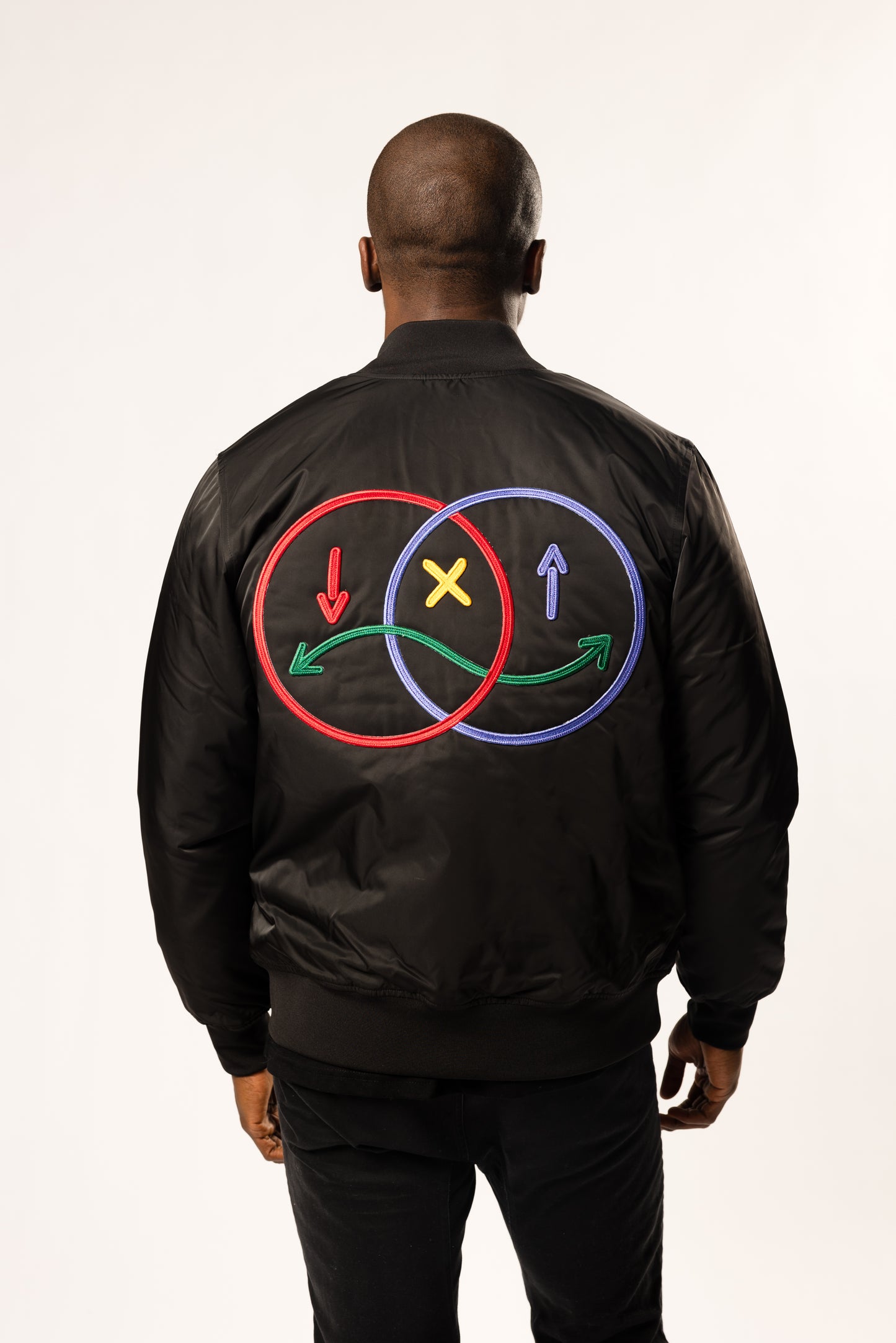 face to face ying yang black bomber