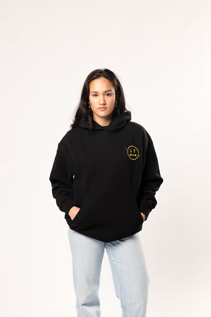 face to face ying yang black and color hoodie