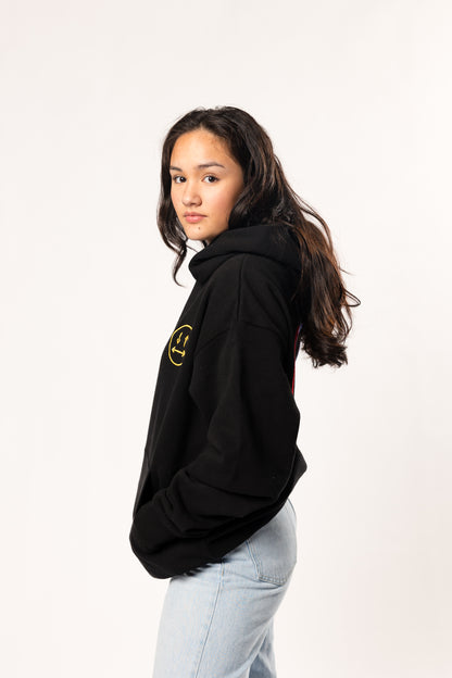 face to face ying yang black and color hoodie