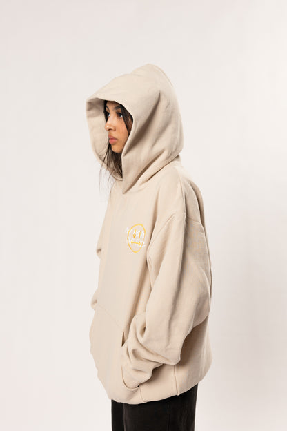 face to face ying yang cream and color hoodie