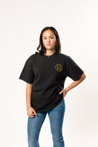 face to face ying yang black and color tee