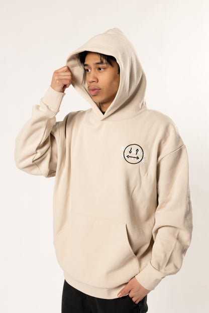 face to face ying yang black and cream hoodie