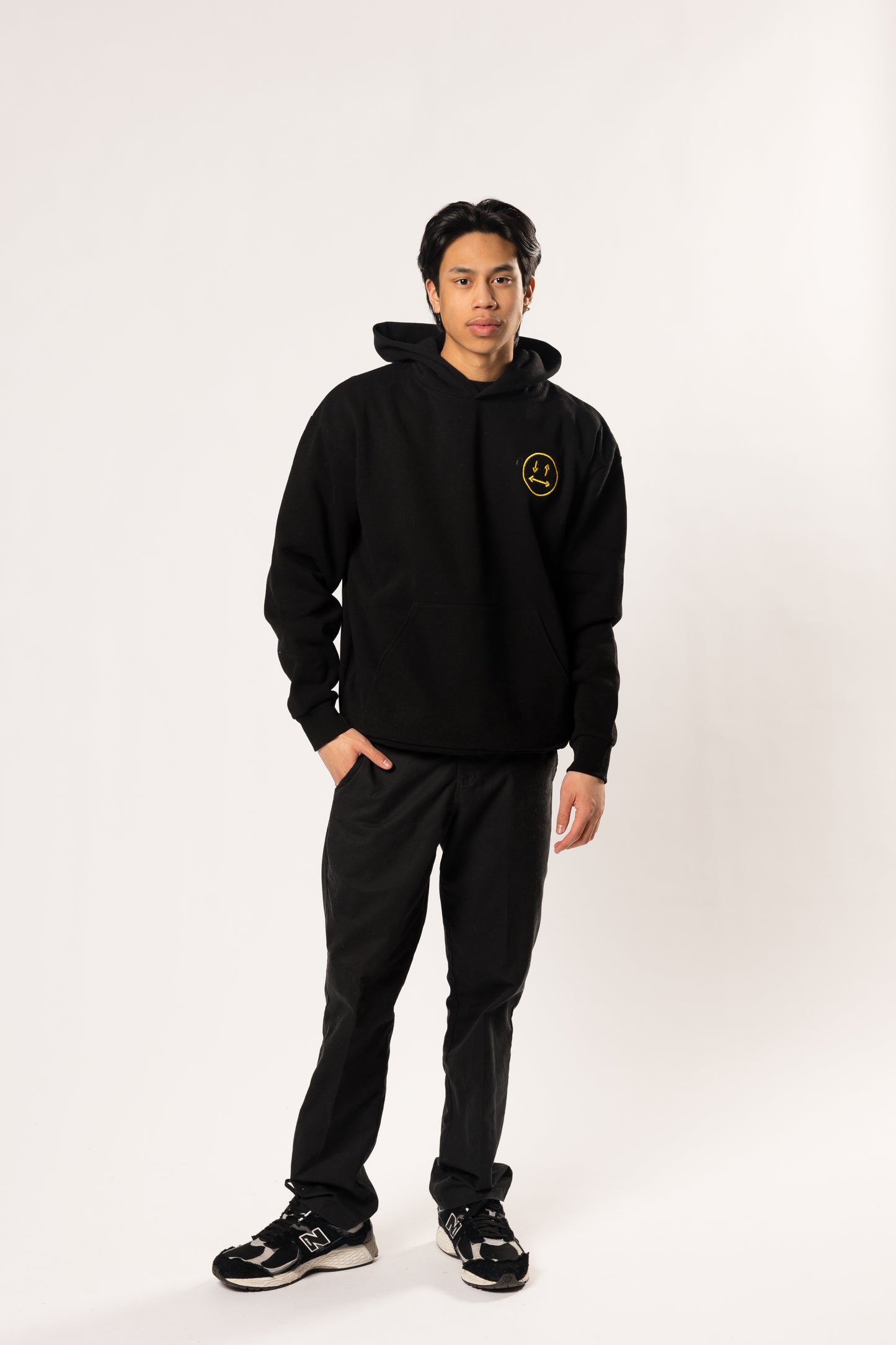 face to face ying yang black and color hoodie